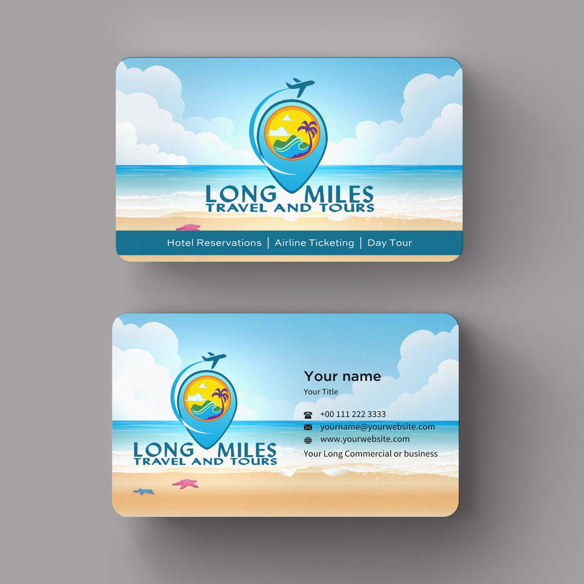 Visitenkarten-Design von INDIAN_Ashok für longmiles travel and tours | Design #8001269