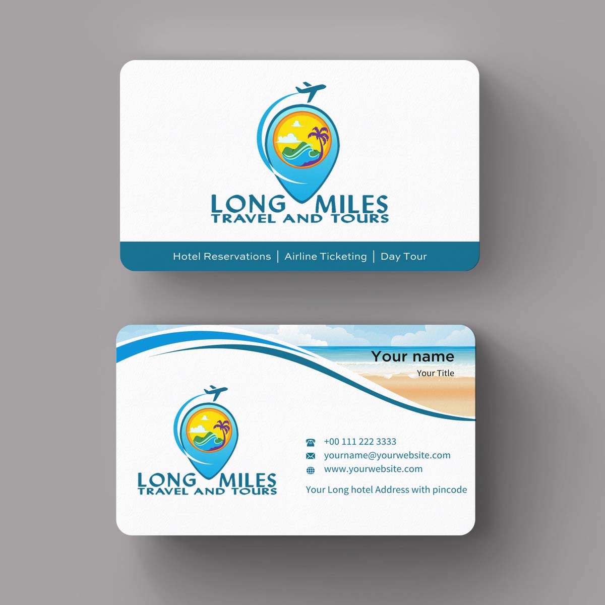 Business Card Design by INDIAN_Ashok for longmiles travel and tours | Design #8001274