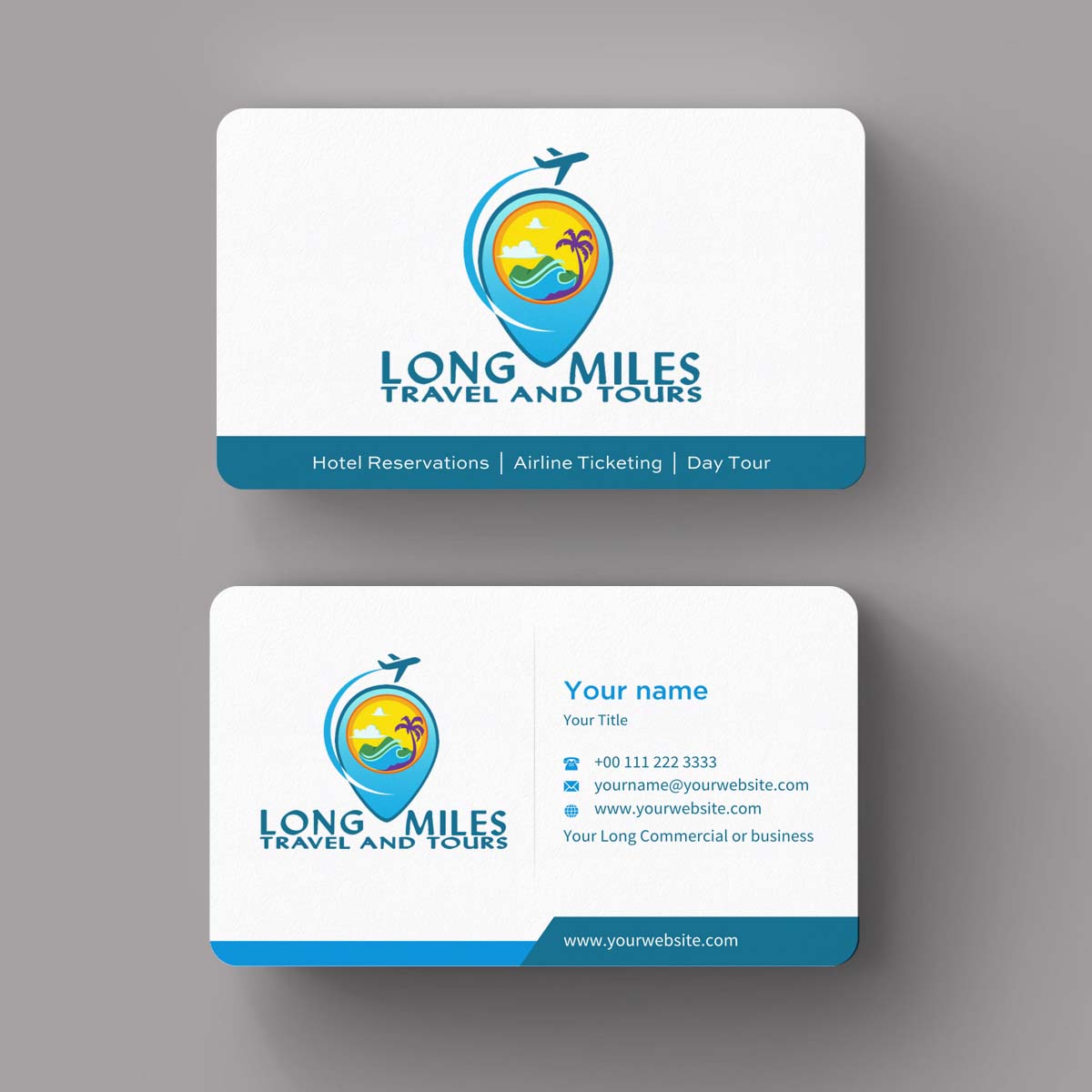 Business Card Design by INDIAN_Ashok for longmiles travel and tours | Design #8001275