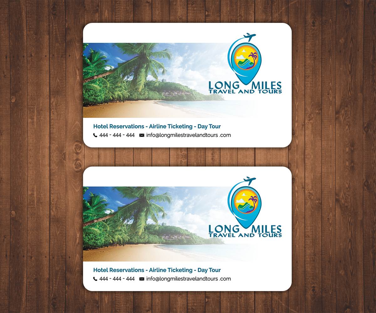 Business Card Design by Stylez Designz for longmiles travel and tours | Design #8008110