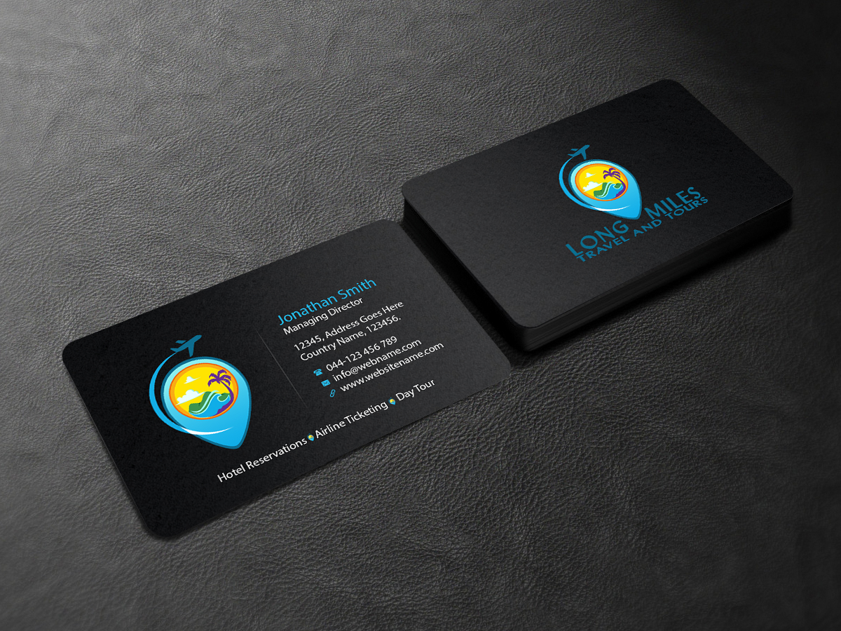 Business Card Design by Creations Box 2015 for longmiles travel and tours | Design #8018261