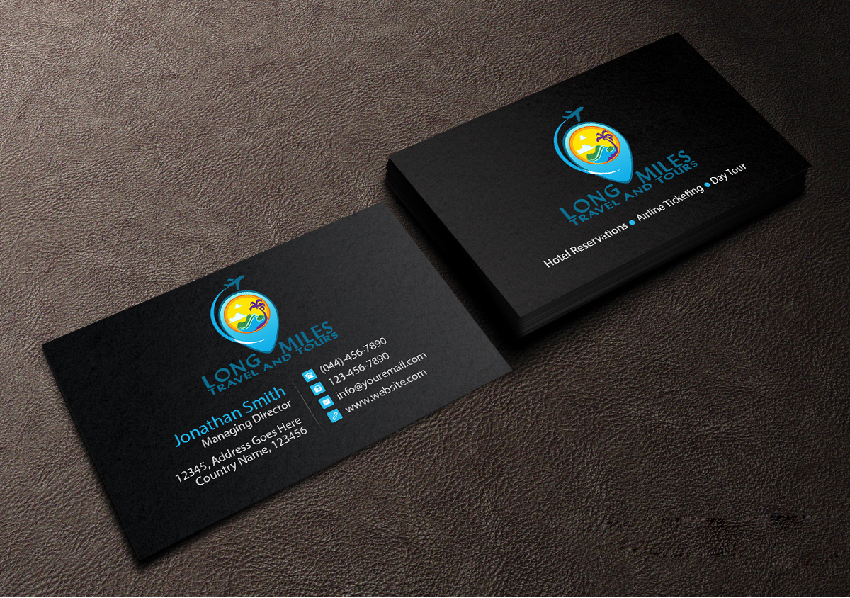 Business Card Design by Creations Box 2015 for longmiles travel and tours | Design #8018262