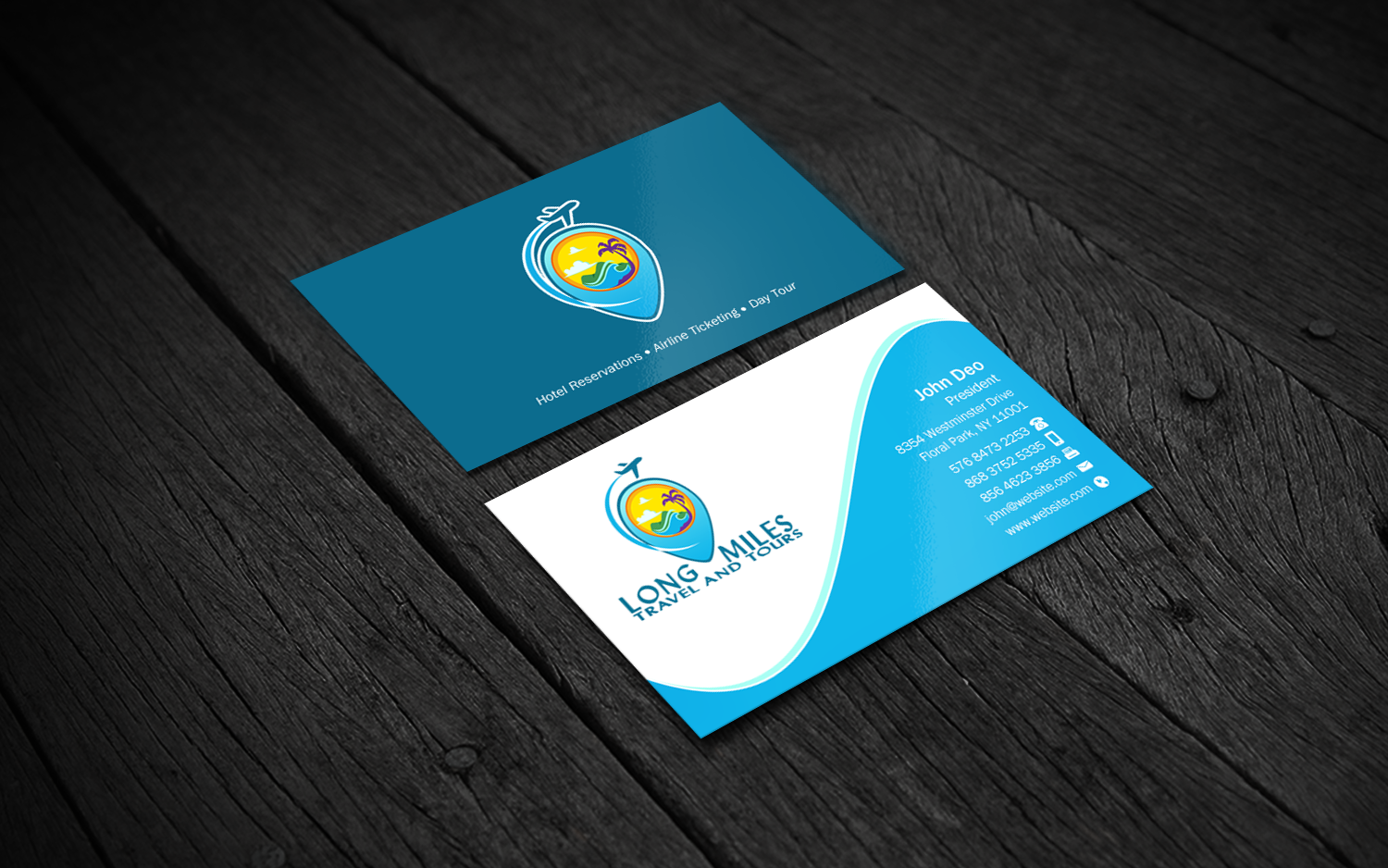 Business Card Design by Brand aid for longmiles travel and tours | Design #8016878