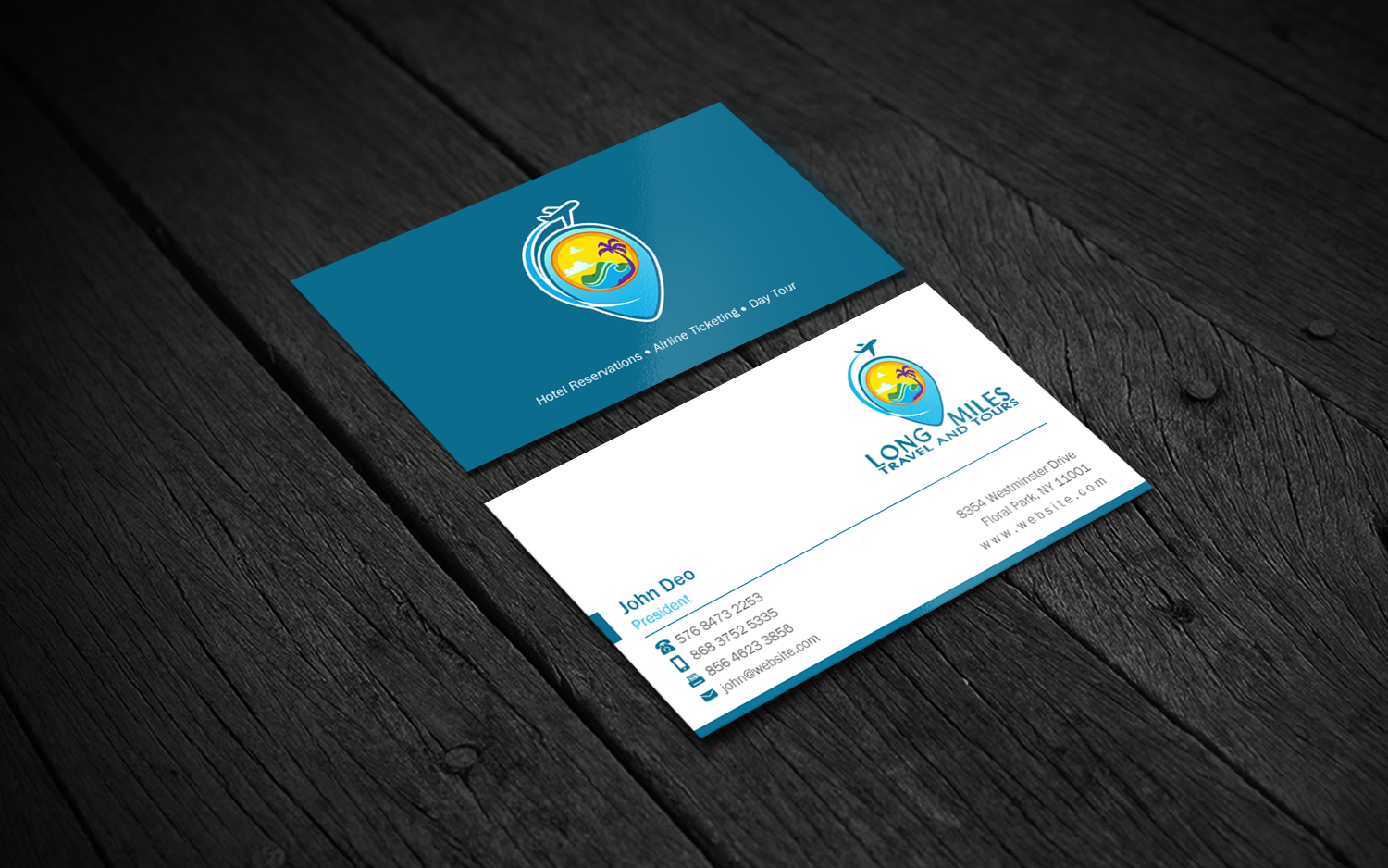Business Card Design by Brand aid for longmiles travel and tours | Design #8016886