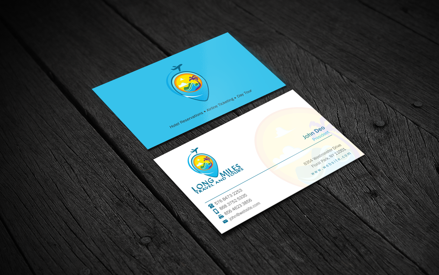 Business Card Design by Brand aid for longmiles travel and tours | Design #8016887