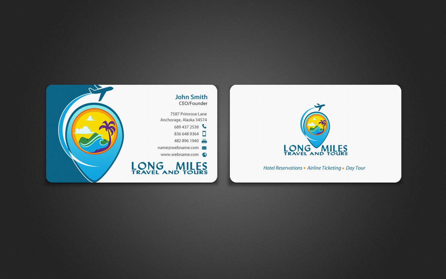 Business Card Design by chandrayaan.creative for longmiles travel and tours | Design #8016726
