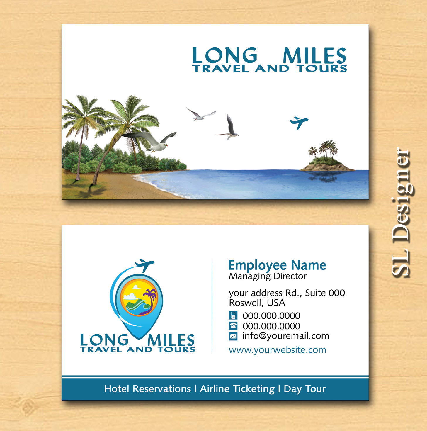 Business Card Design by SL Designer for longmiles travel and tours | Design #8007957