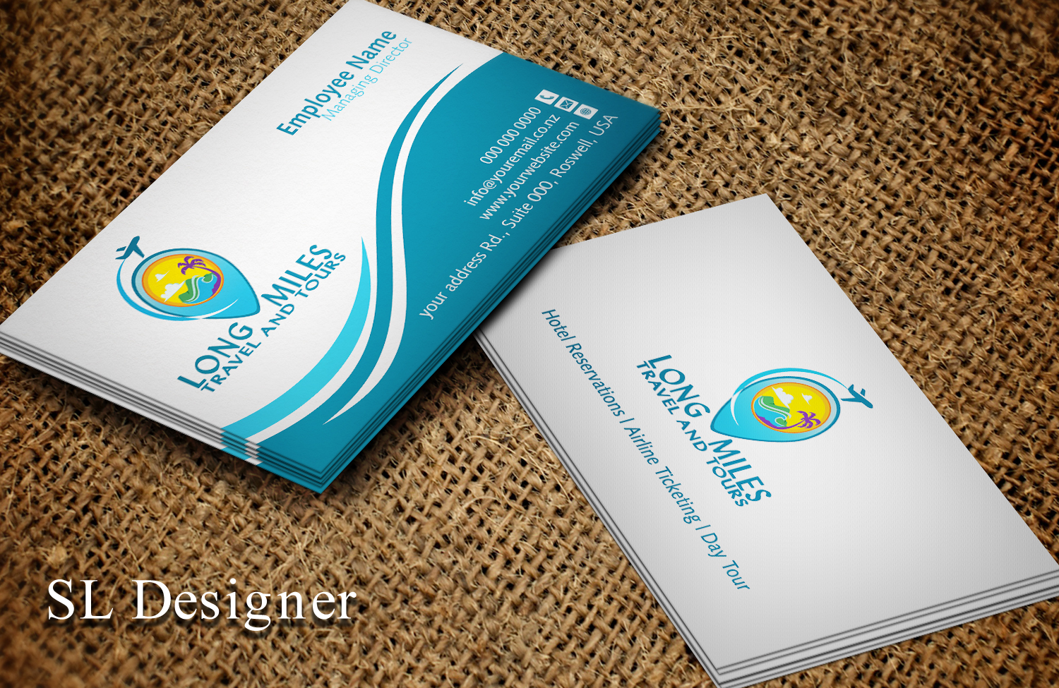 Business Card Design by SL Designer for longmiles travel and tours | Design #8007965