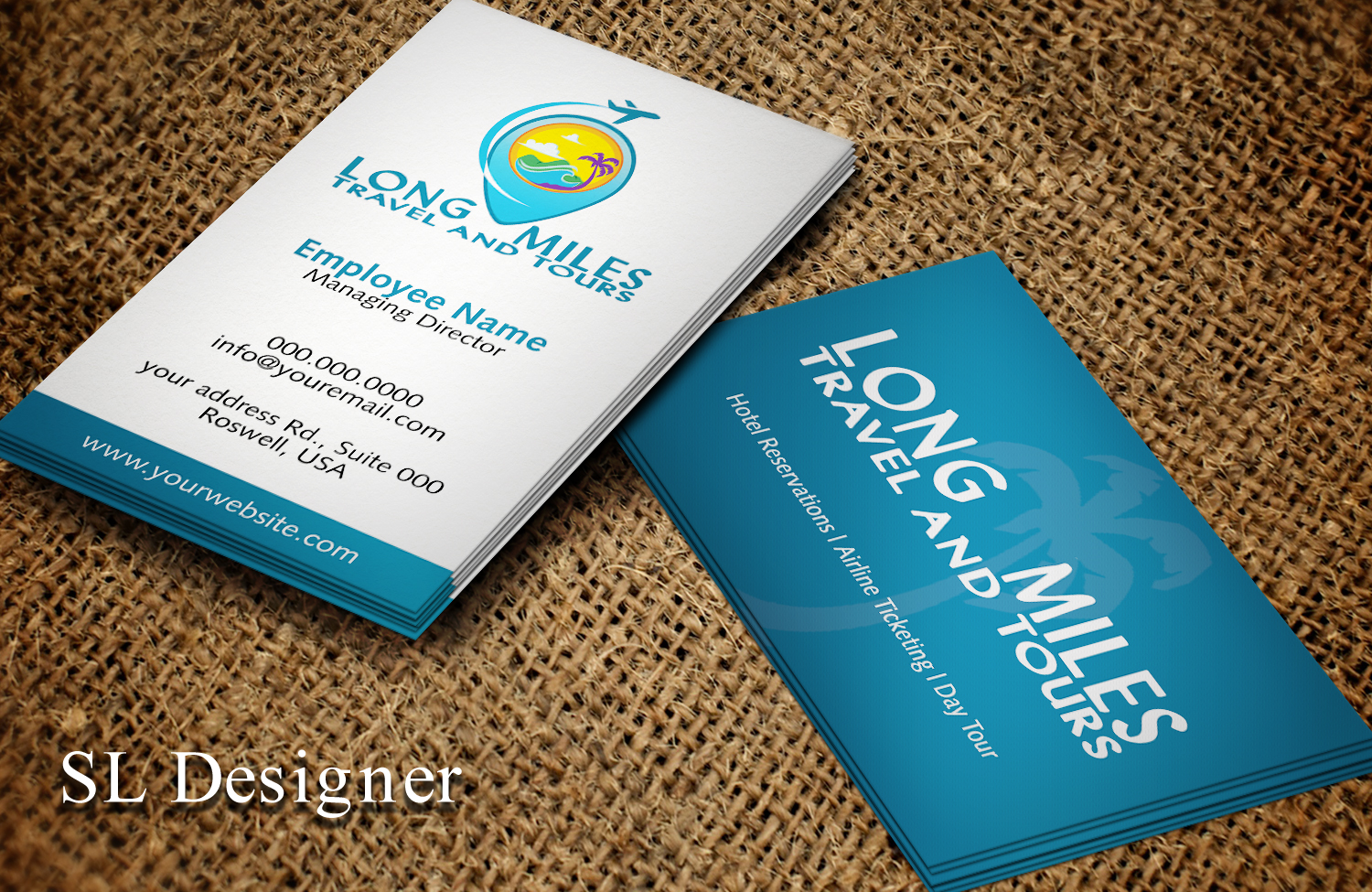 Business Card Design by SL Designer for longmiles travel and tours | Design #8007969