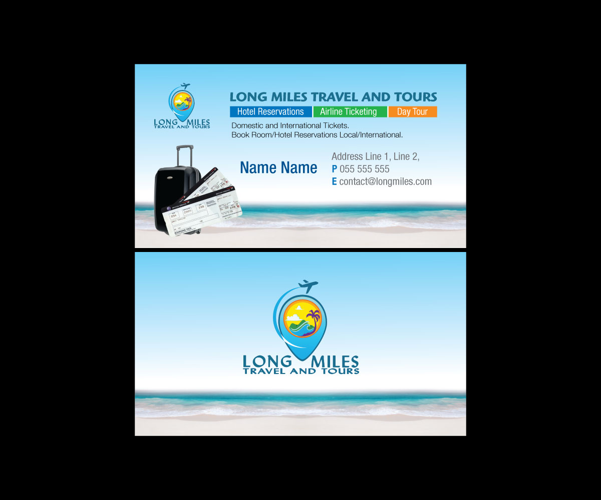 Business Card Design by GMWIRE for longmiles travel and tours | Design #8006470