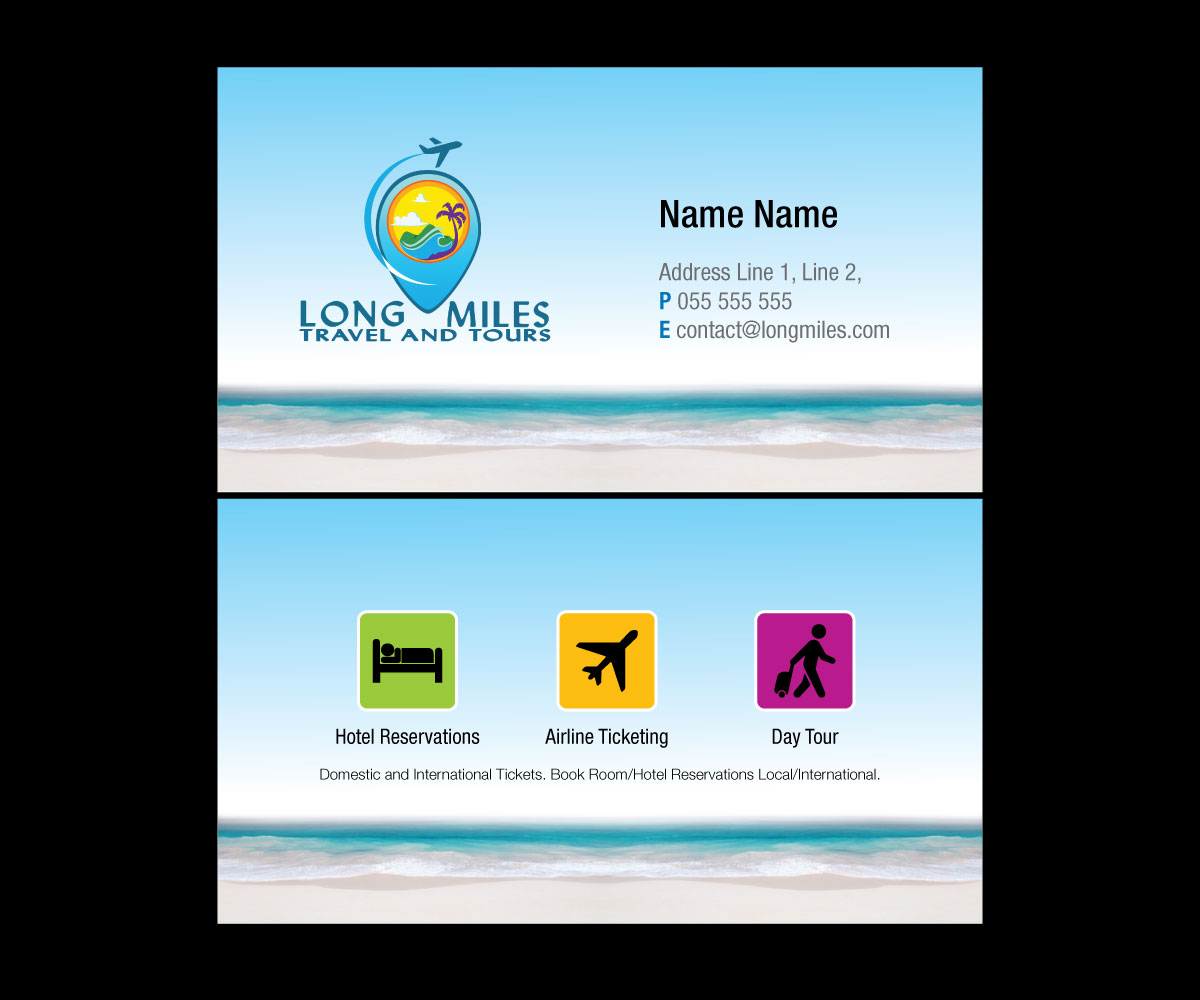 Business Card Design by GMWIRE for longmiles travel and tours | Design #8006883