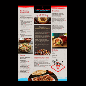 Taco Barrio, Mexican Restaurant Menu | Menü-Design von Thomas DeHart