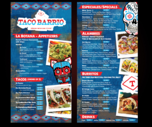 Taco Barrio, Mexican Restaurant Menu | Menü-Design von Monsterish