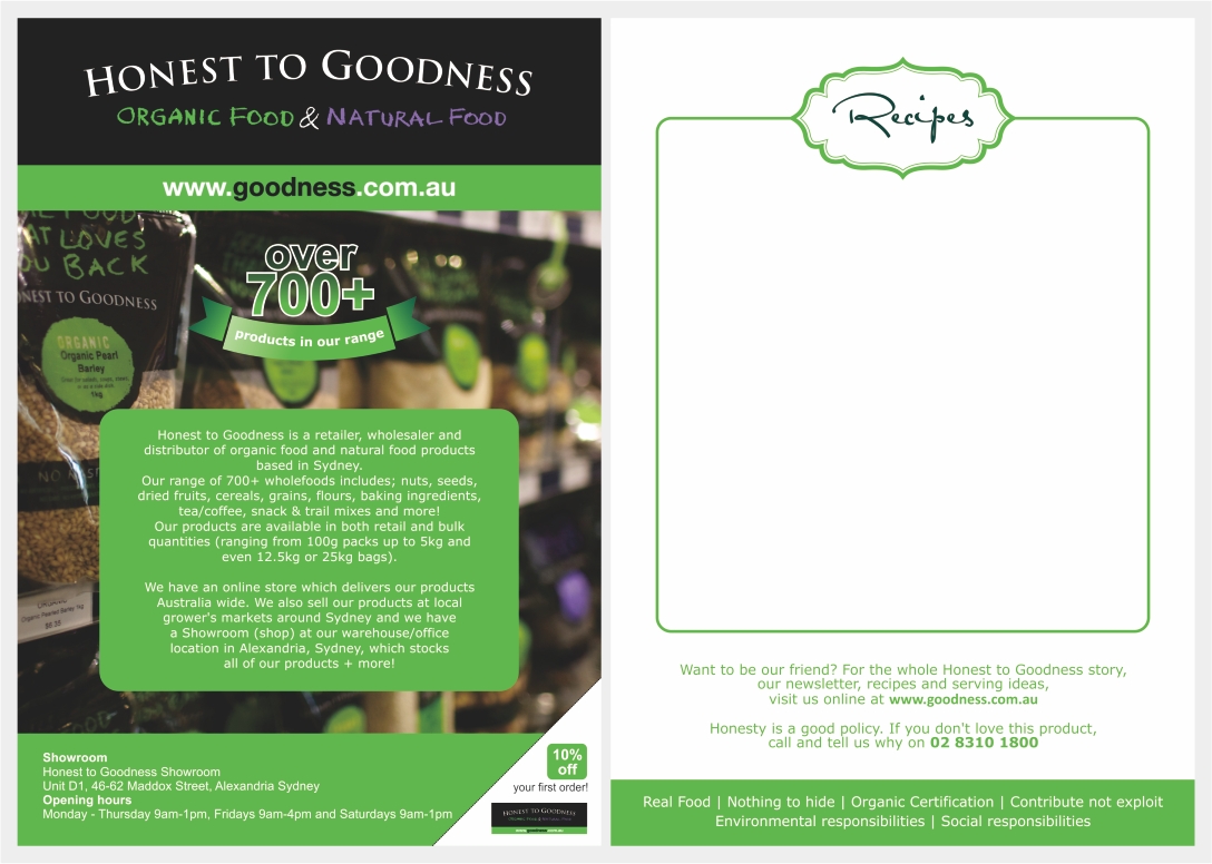 Diseño de Flyer por barinix para Honest to Goodness | Diseño #1981156