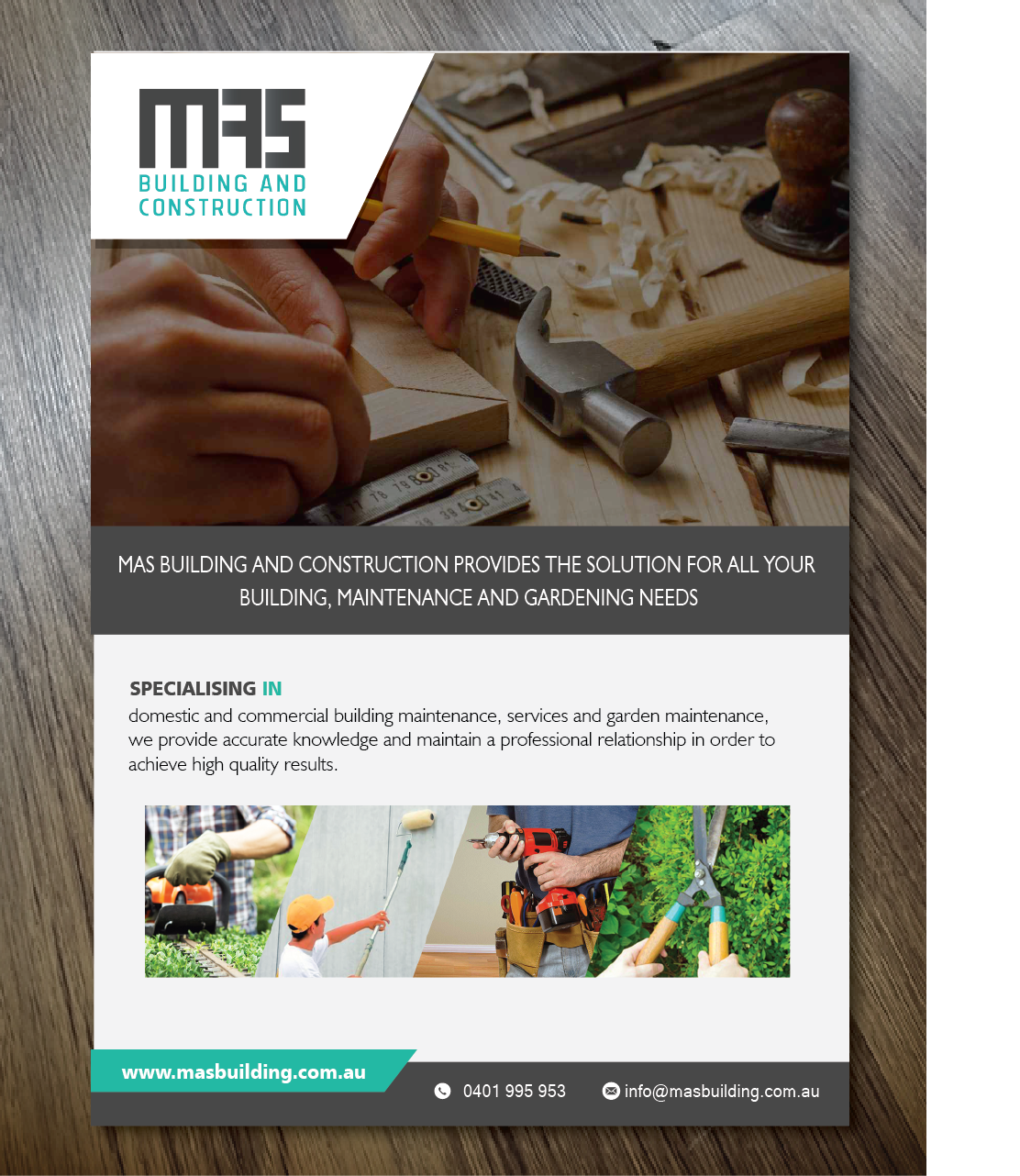Flyer Design by alex989 for MAS Building and Construction | Design #8151192
