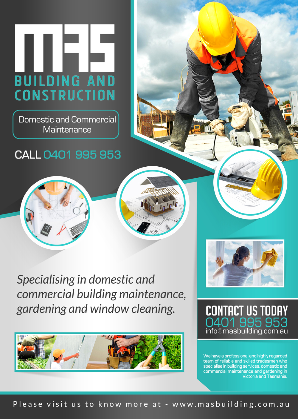 Flyer Design by debdesign for MAS Building and Construction | Design #9400158