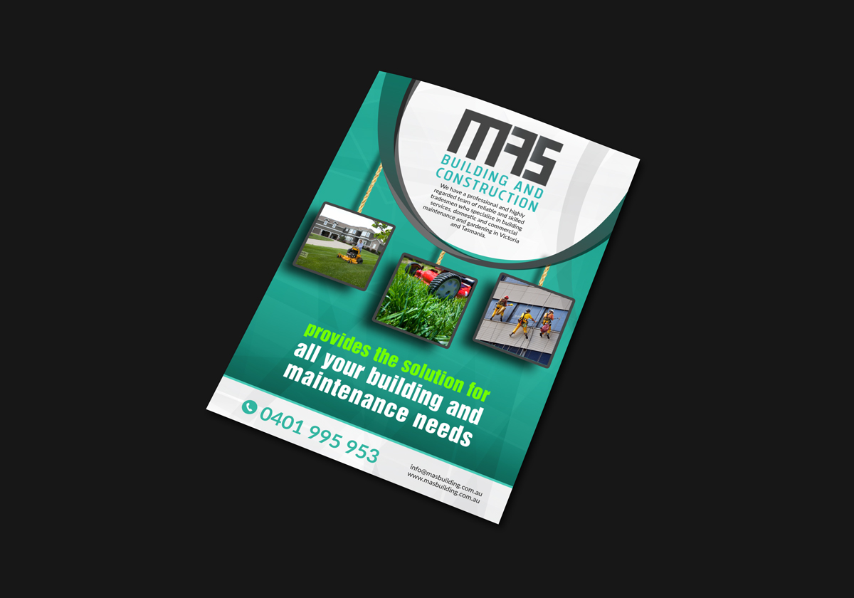 Flyer Design by Gfx.26™ for MAS Building and Construction | Design #8396758