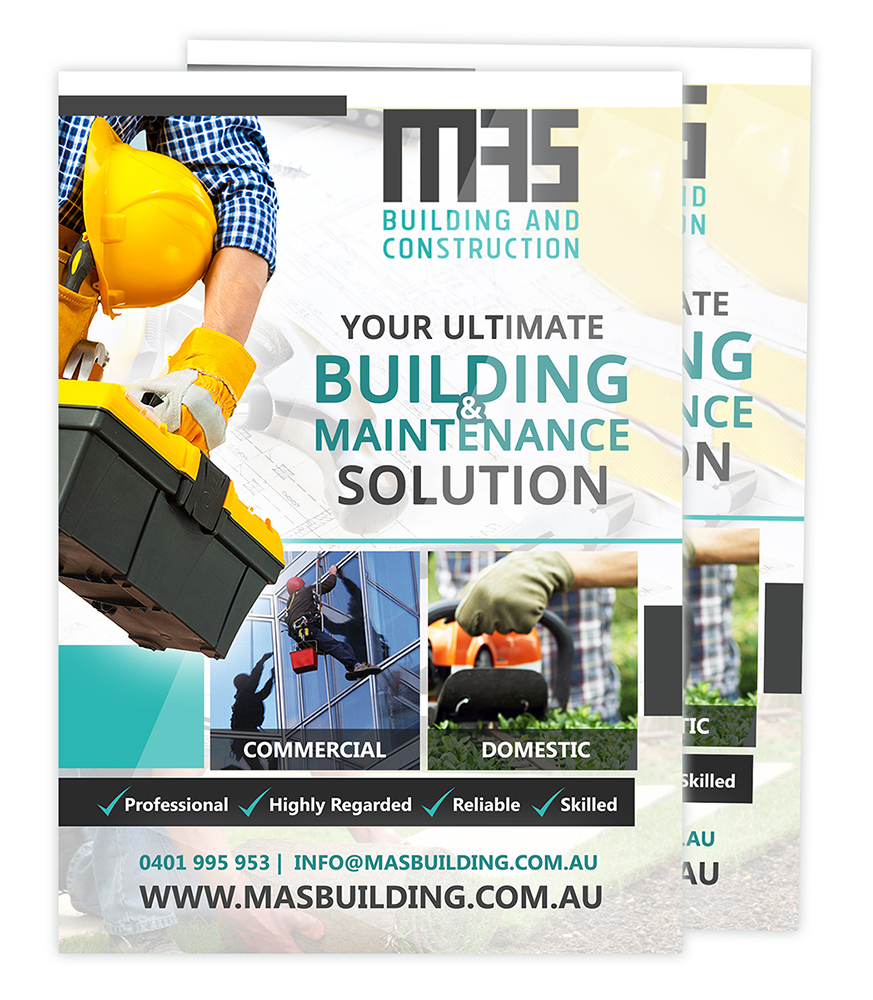 Flyer Design by creationz2011 for MAS Building and Construction | Design #8421815