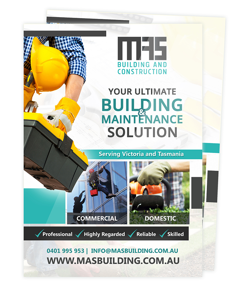 Flyer Design by creationz2011 for MAS Building and Construction | Design #8422552
