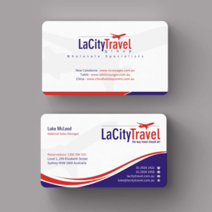 Visitenkarten-Design von INDIAN_Ashok für LaCity Travel Australia | Design: #8001809