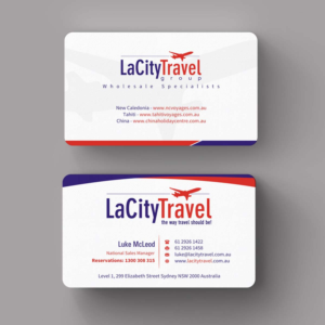 Visitenkarten-Design von INDIAN_Ashok für LaCity Travel Australia | Design: #8001811