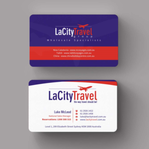 Visitenkarten-Design von INDIAN_Ashok für LaCity Travel Australia | Design: #8001813
