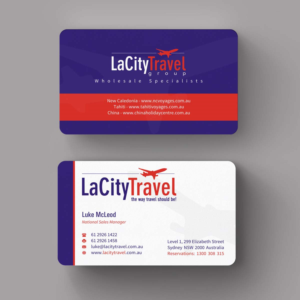 Visitenkarten-Design von INDIAN_Ashok für LaCity Travel Australia | Design: #8001818