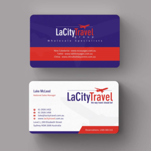 Diseño de Tarjeta de Presentación por INDIAN_Ashok para LaCity Travel Australia | Diseño: #8001820
