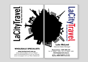 Visitenkarten-Design von David Mendez Fernandez für LaCity Travel Australia | Design #8016813