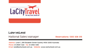 Visitenkarten-Design von erik00 für LaCity Travel Australia | Design #8001120