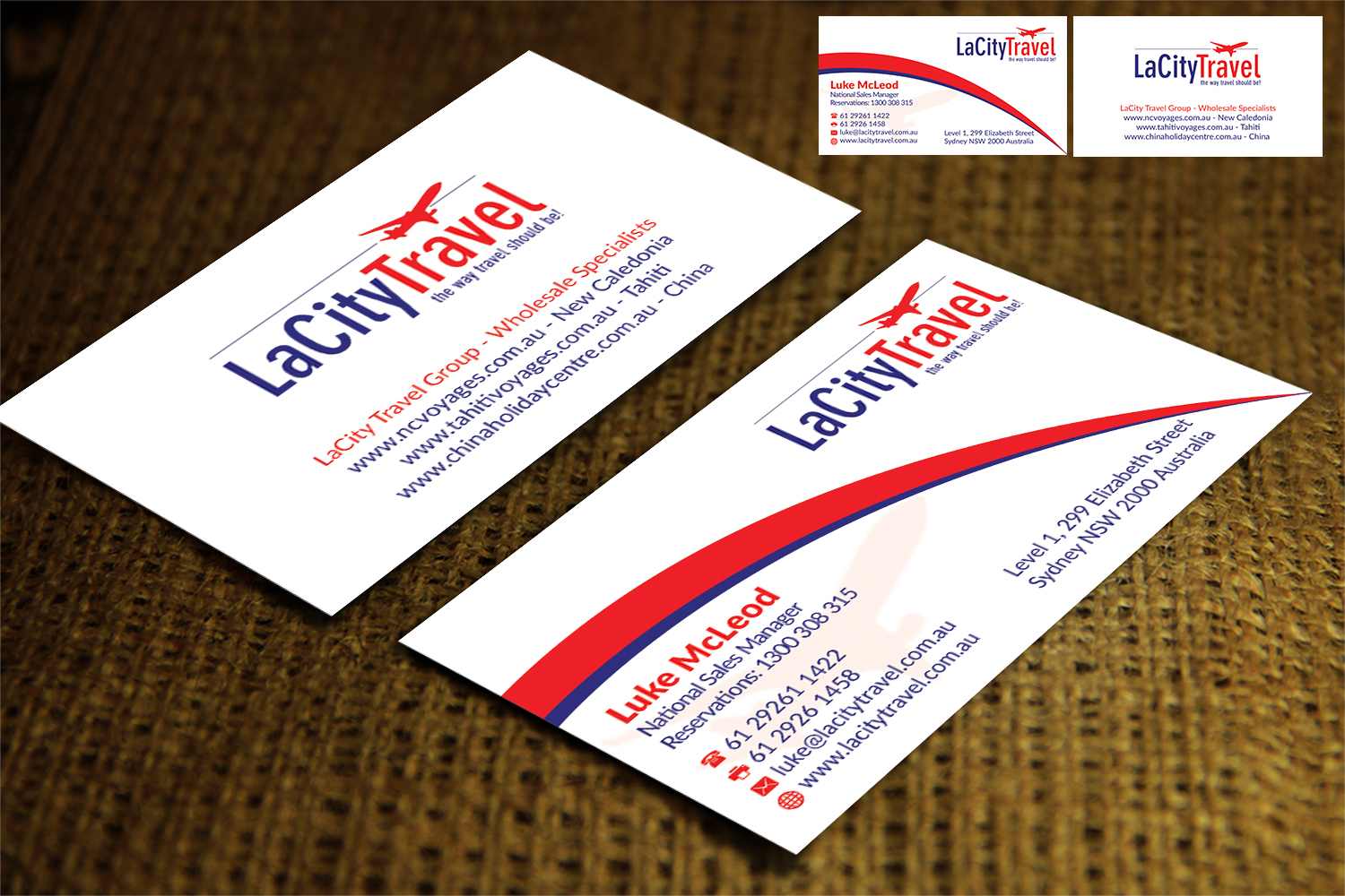 Diseño de Tarjeta de Presentación por AFHUN para LaCity Travel Australia | Diseño #8170210