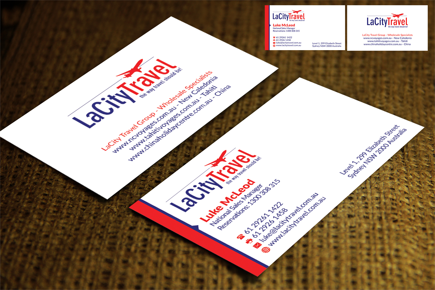 Diseño de Tarjeta de Presentación por AFHUN para LaCity Travel Australia | Diseño #8170233