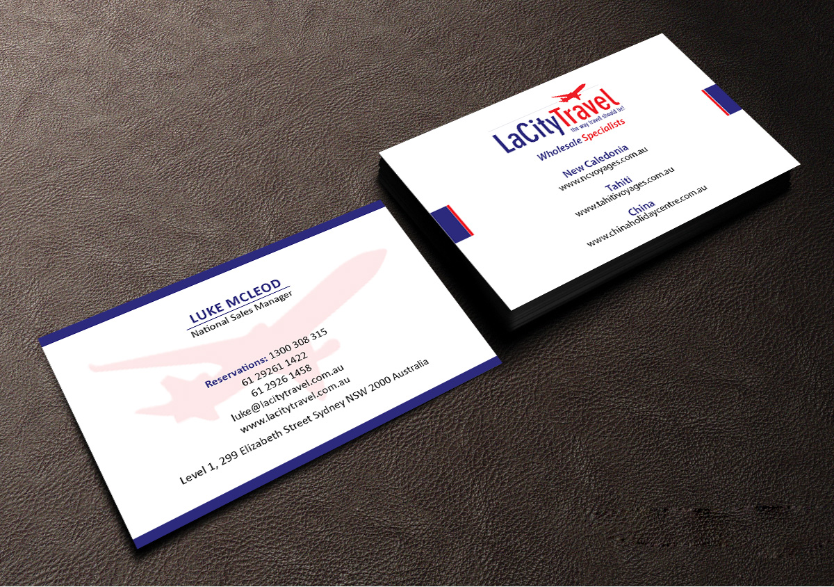 Design de Carte de Visite par Creations Box 2015 pour LaCity Travel Australia | Design #8018075
