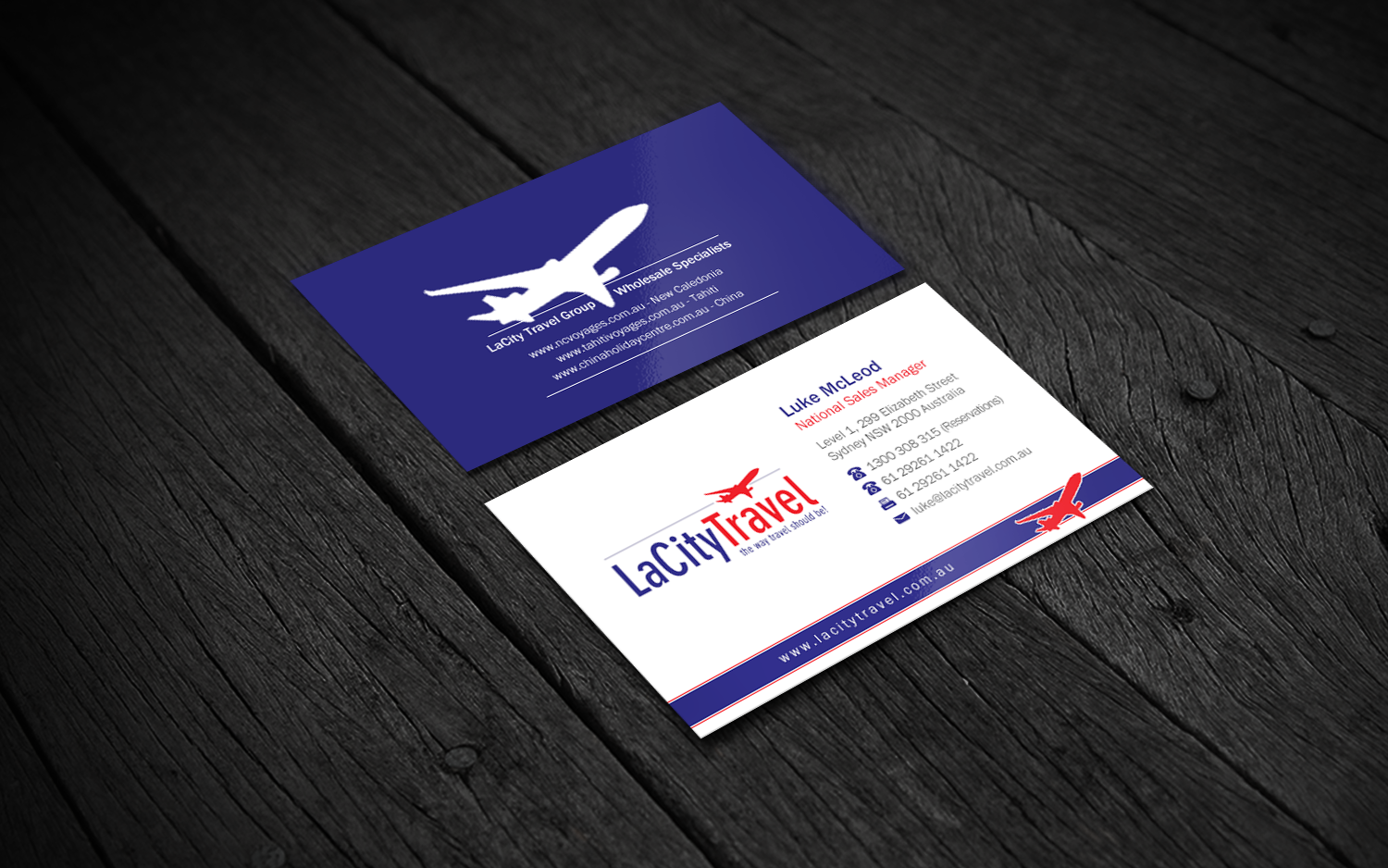 Business Card Design by Brand aid for LaCity Travel Australia | Design #8016832
