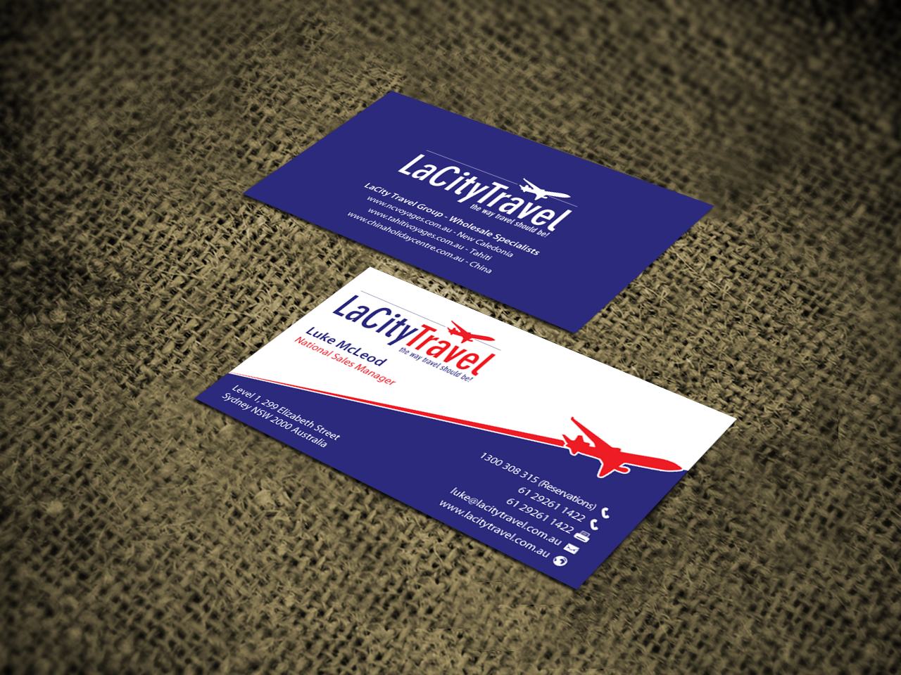 Diseño de Tarjeta de Presentación por chandrayaan.creative para LaCity Travel Australia | Diseño #8016642