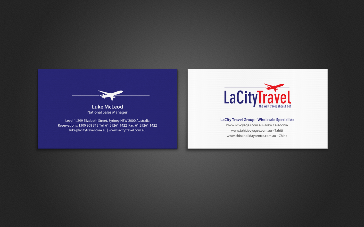 Diseño de Tarjeta de Presentación por chandrayaan.creative para LaCity Travel Australia | Diseño #8016655