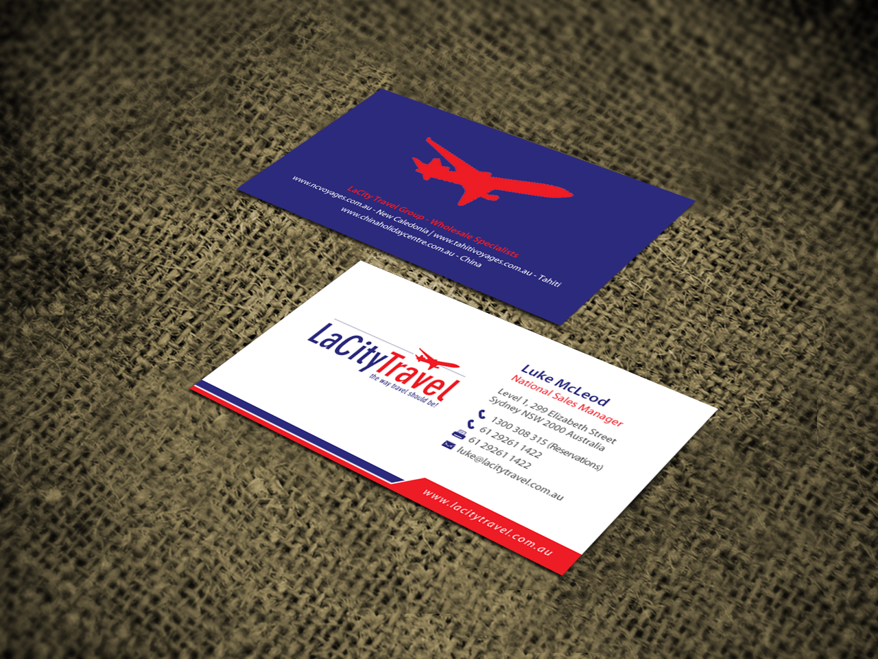 Diseño de Tarjeta de Presentación por chandrayaan.creative para LaCity Travel Australia | Diseño #8151844