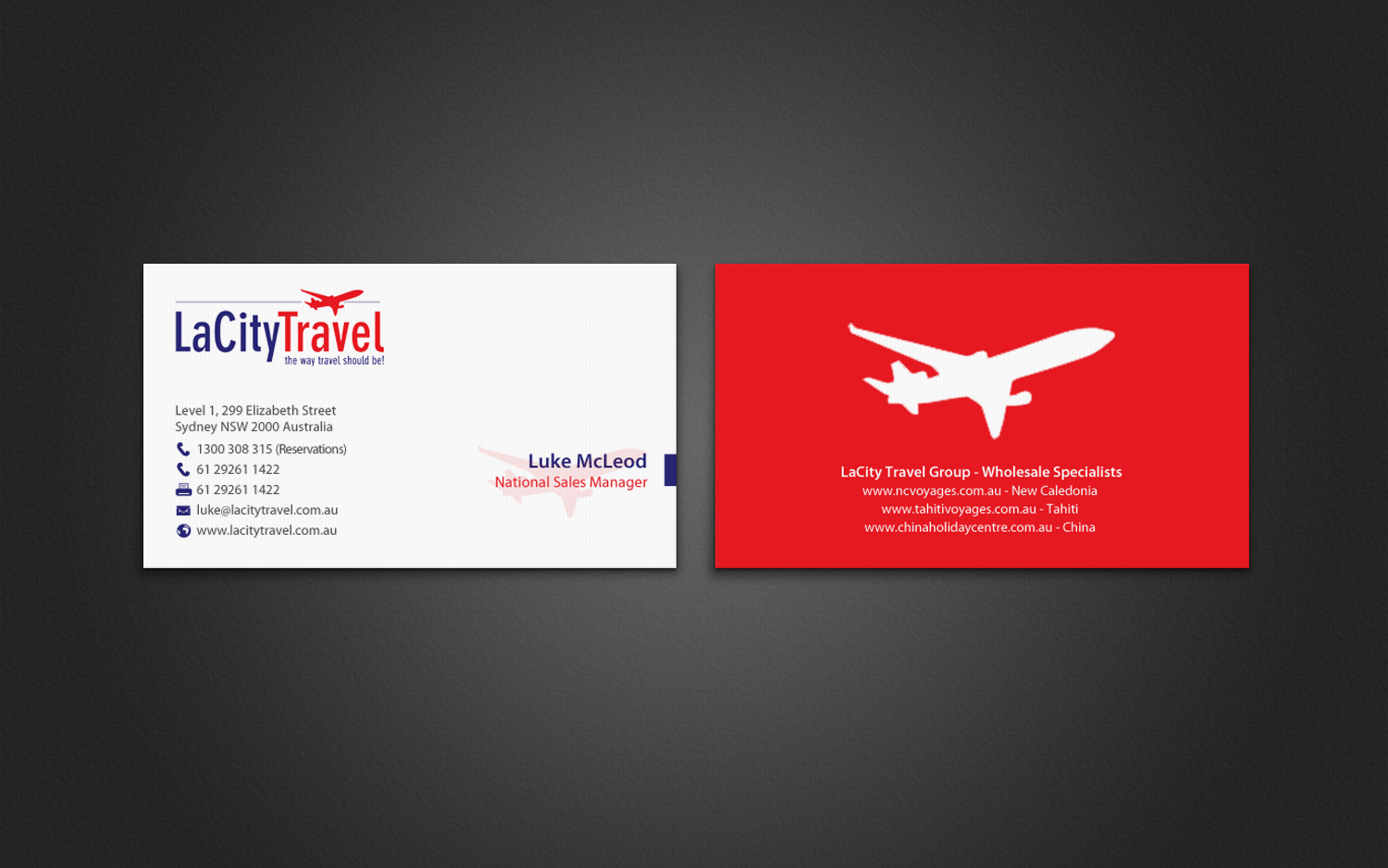 Business Card Design by chandrayaan.creative for LaCity Travel Australia | Design #8151853