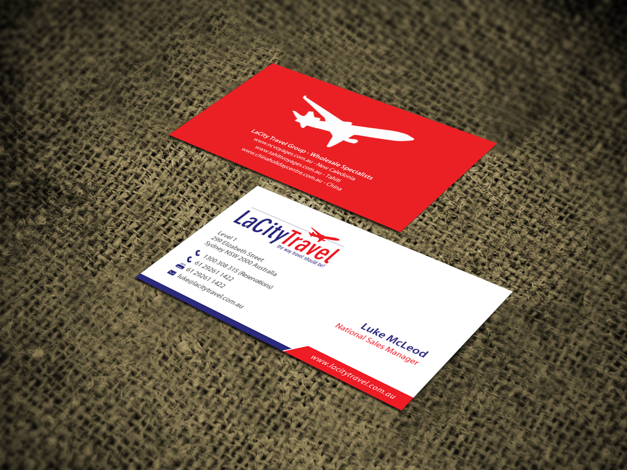 Diseño de Tarjeta de Presentación por chandrayaan.creative para LaCity Travel Australia | Diseño #8210146