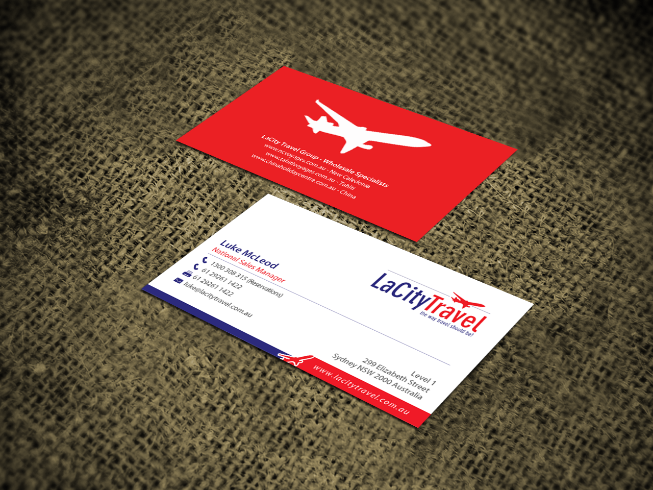 Business Card Design by chandrayaan.creative for LaCity Travel Australia | Design #8210148