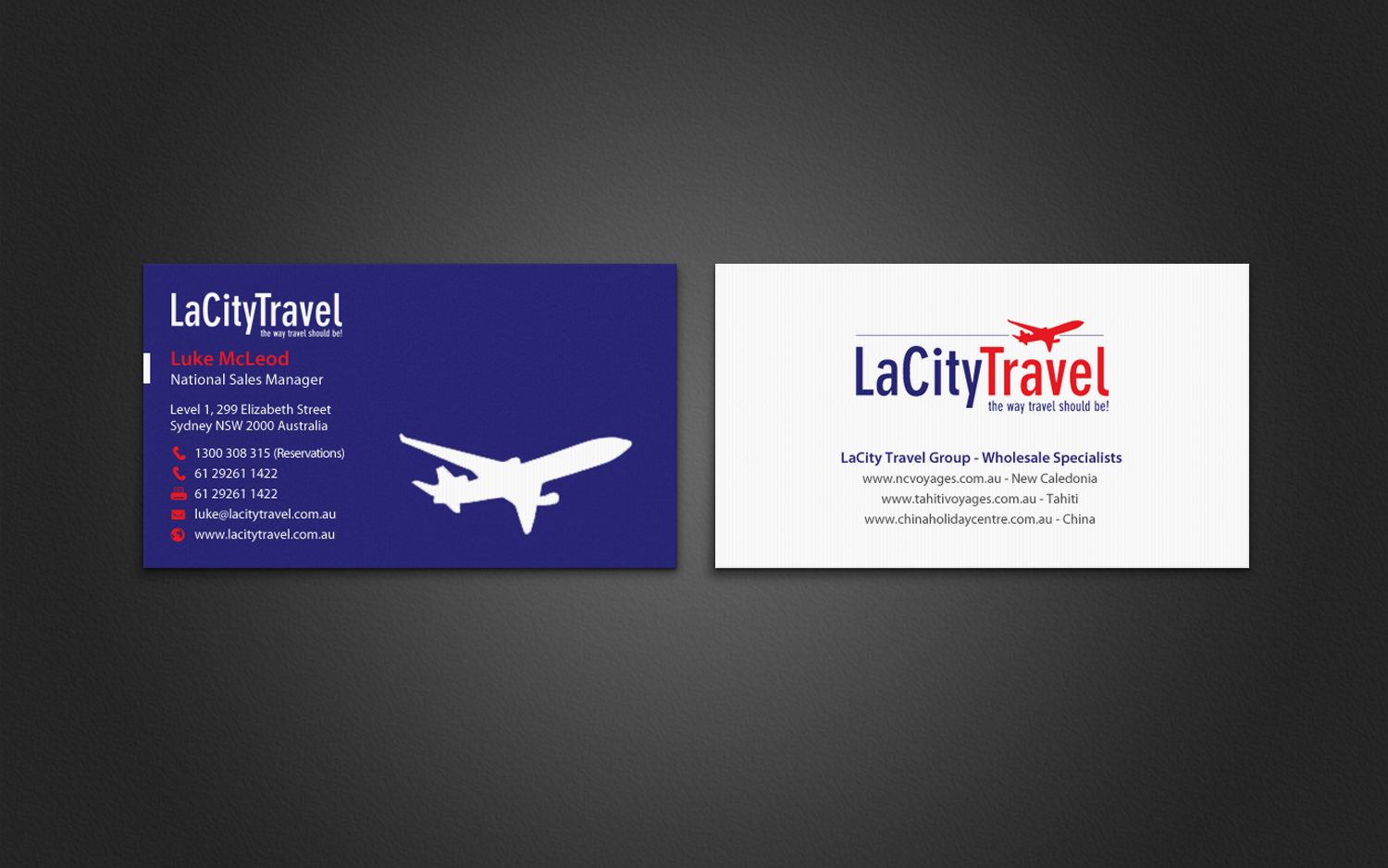 Diseño de Tarjeta de Presentación por chandrayaan.creative para LaCity Travel Australia | Diseño #8210150