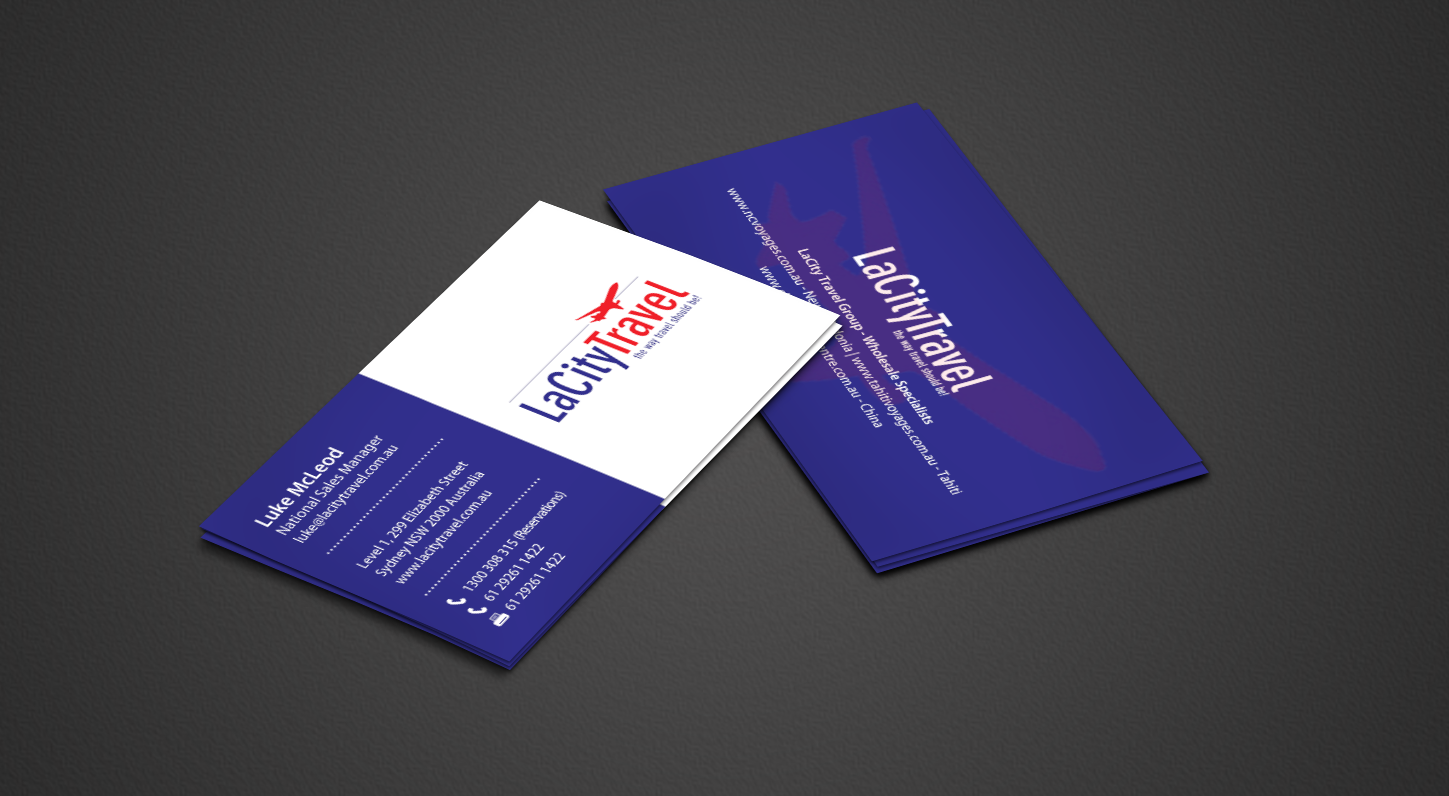 Diseño de Tarjeta de Presentación por chandrayaan.creative para LaCity Travel Australia | Diseño #8210159