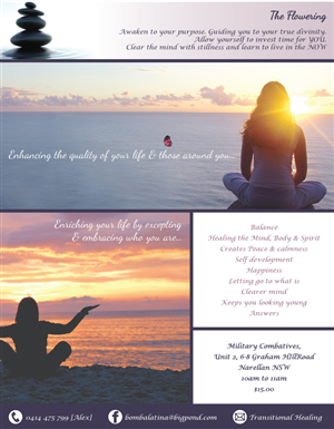 Flyer Design by Jun Kai for TRANSITIONAL HEALING | Design: #1962749