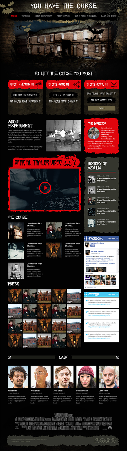 Web-Design von RupalTechno für Horror Movies .com  | Design #8494180