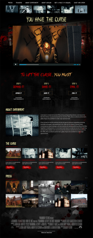 Web Design by RupalTechno for Horror Movies .com  | Design #9463314