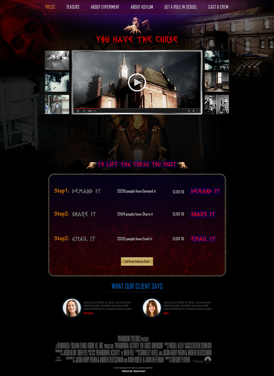 Web Design by Anooshaa Kachhia for Horror Movies .com  | Design #9172116