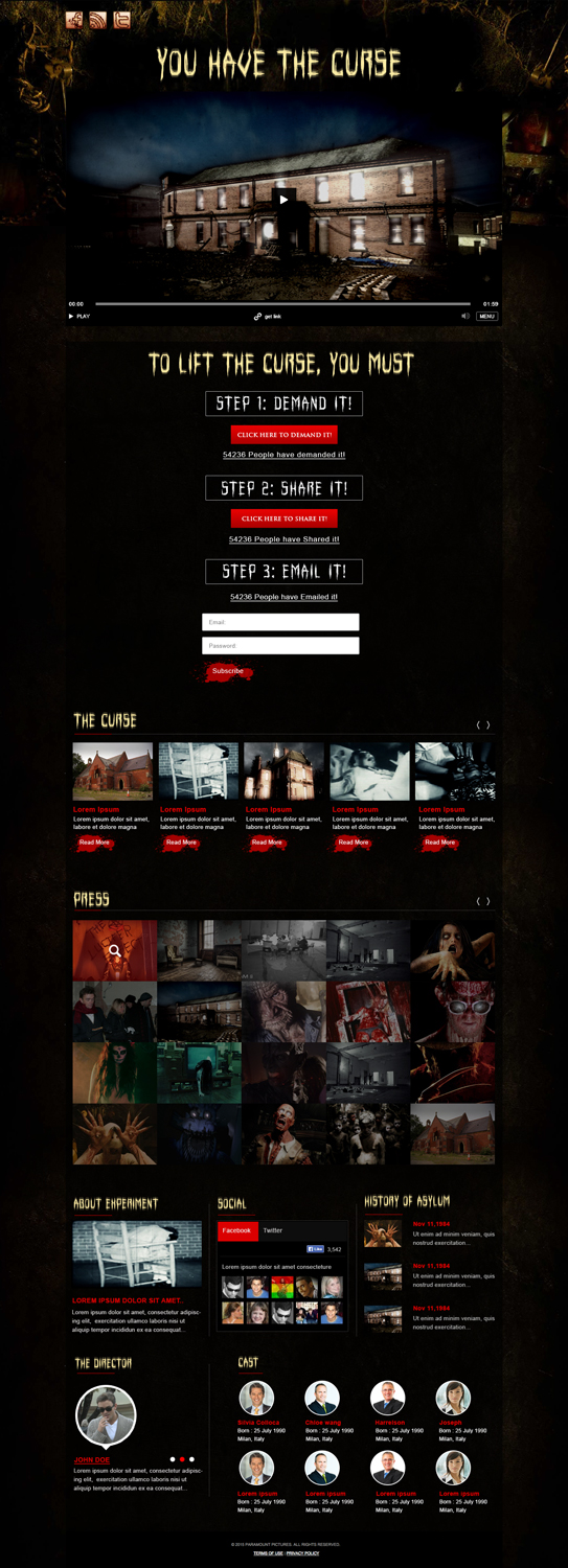 Web Design by kddesigners for Horror Movies .com  | Design #8457435