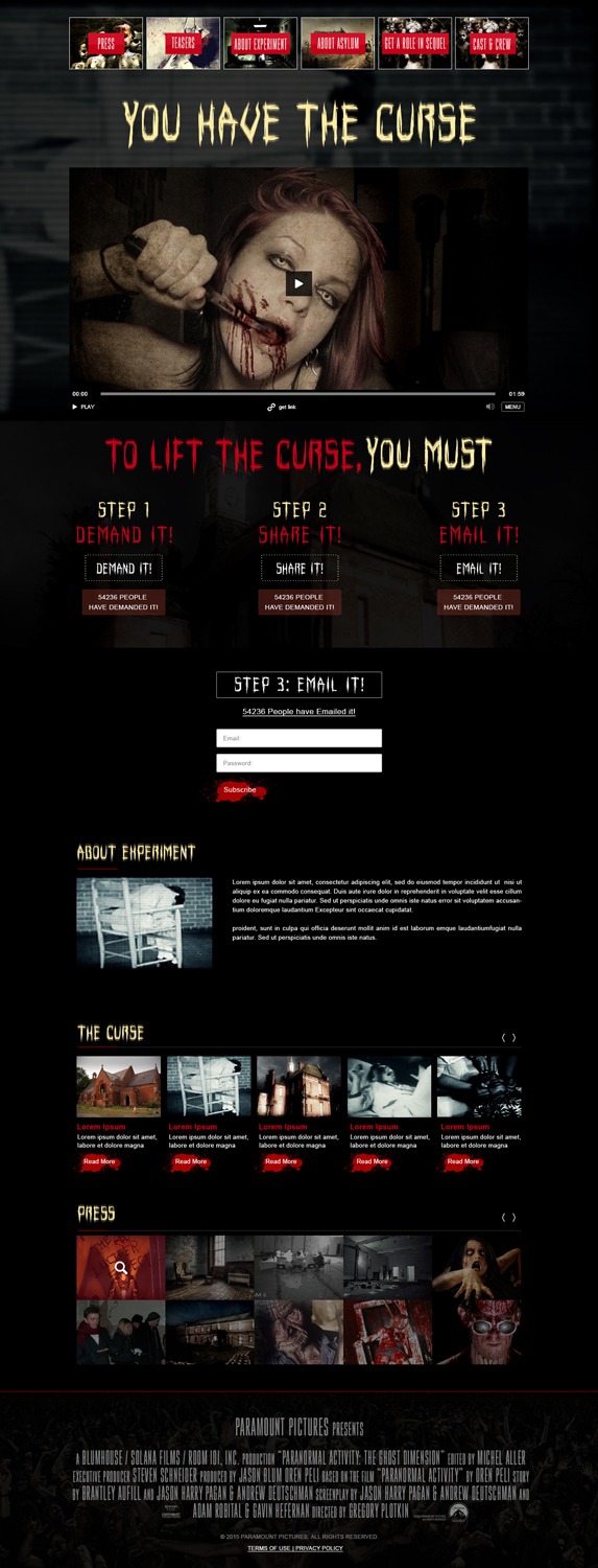 Diseño Web por kddesigners para Horror Movies .com  | Diseño #9795216