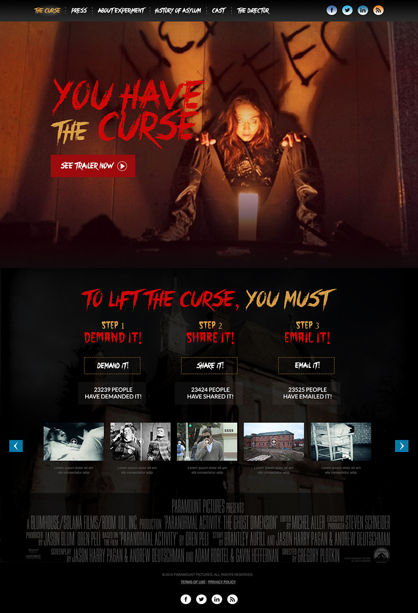 Web Design by MAI for Horror Movies .com  | Design #8508649