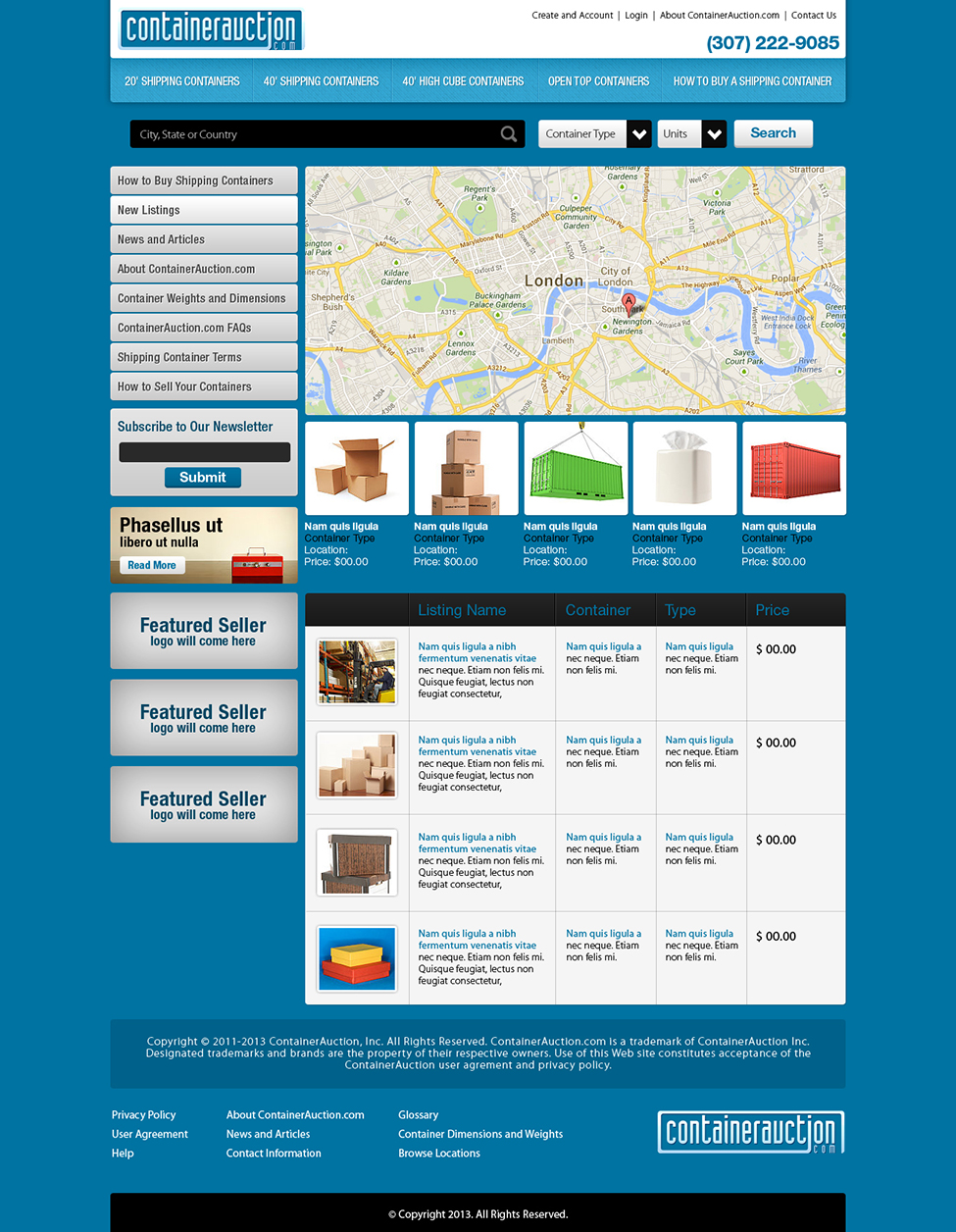 Web Design by Latest Design Ideas for ContainerAuction.com | Design #2229648